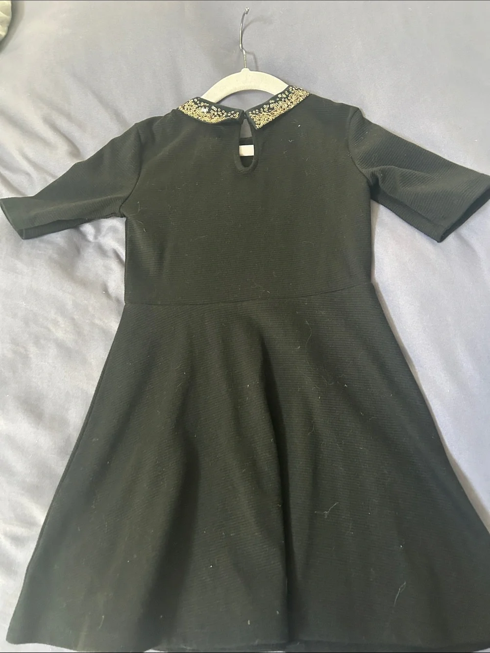 GAP Black Dress with Sequin Peter Pan Collar